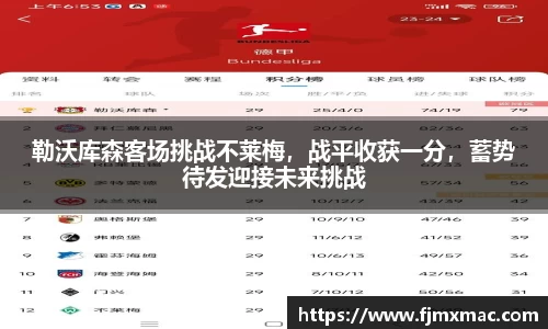 勒沃库森客场挑战不莱梅，战平收获一分，蓄势待发迎接未来挑战